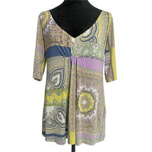 ETRO Size 46 10  Top Blouse Colorful Boho Viscose Blend